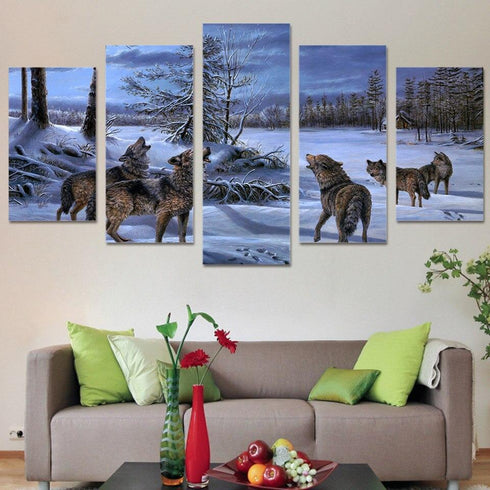 Tableau Loup Meute